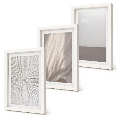 Conjunto de 3 quadros decorativos Texturas naturais delicadas em estilo boho.