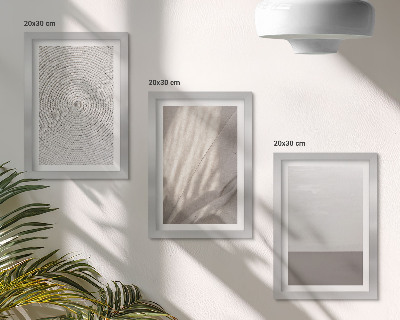 Conjunto de 3 quadros decorativos Texturas naturais delicadas em estilo boho.