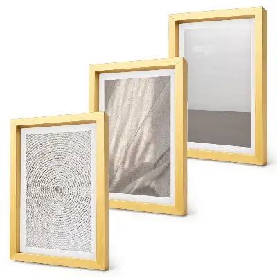 Conjunto de 3 quadros decorativos com texturas naturais delicadas em estilo boho