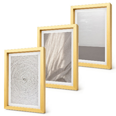 Conjunto de 3 quadros decorativos Texturas naturais delicadas em estilo boho.