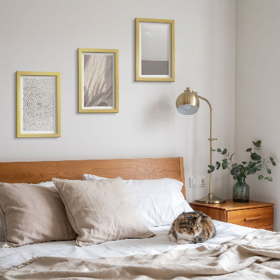 Conjunto de 3 quadros decorativos Texturas naturais delicadas em estilo boho.