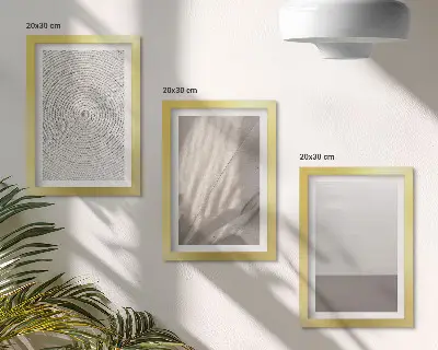 Conjunto de 3 quadros decorativos com texturas naturais delicadas em estilo boho