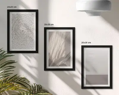 Conjunto de 3 quadros decorativos com texturas naturais delicadas em estilo boho