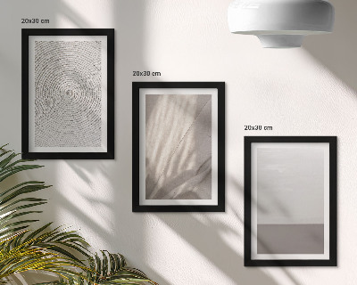 Conjunto de 3 quadros decorativos Texturas naturais delicadas em estilo boho.