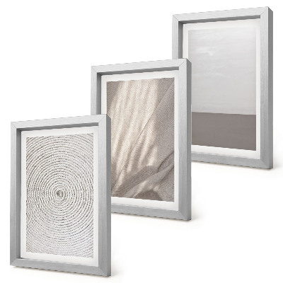 Conjunto de 3 quadros decorativos Texturas naturais delicadas em estilo boho.