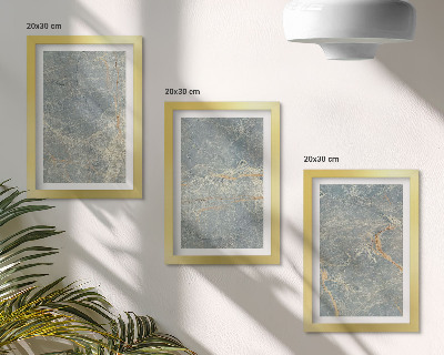 Tríptico com moldura estrutura decorativa de pedra de mármore com veios verdes