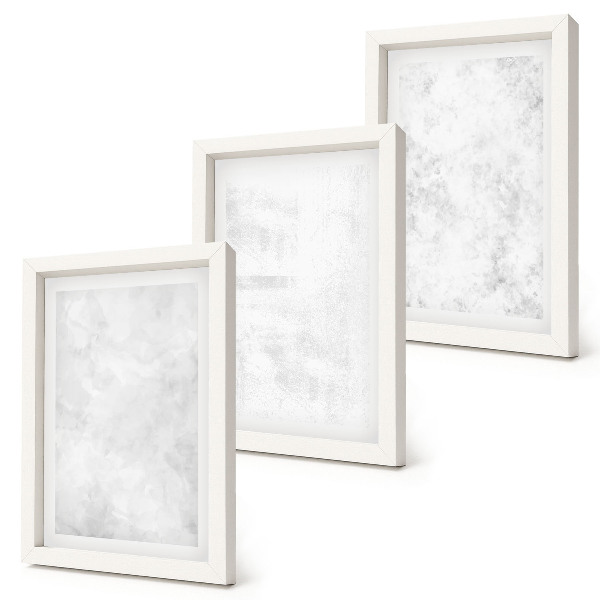 Conjunto de 3 quadros decorativos Pontos brancos em fundos minimalistas de tela