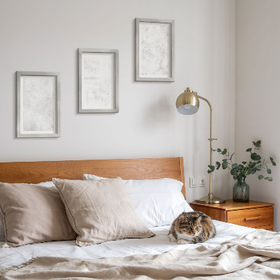 Conjunto de 3 quadros decorativos Pontos brancos em fundos minimalistas de tela