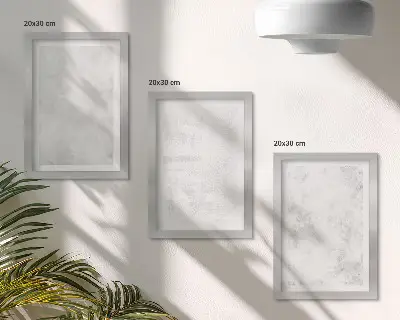 Conjunto de 3 quadros decorativos pontos brancos em fundo minimalista