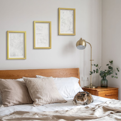 Conjunto de 3 quadros decorativos Pontos brancos em fundos minimalistas de tela