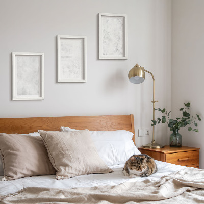 Conjunto de 3 quadros decorativos Pontos brancos em fundos minimalistas de tela