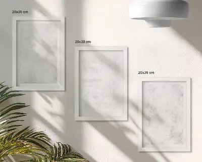 Conjunto de 3 quadros decorativos pontos brancos em fundo minimalista