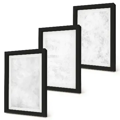 Conjunto de 3 quadros decorativos pontos brancos em fundo minimalista