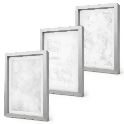Conjunto de 3 quadros decorativos pontos brancos em fundo minimalista