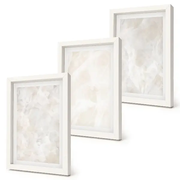 Conjunto de molduras com imagens estruturas de pedra em mármore branco tons pastel