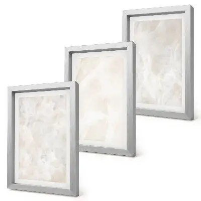 Conjunto de molduras com imagens estruturas de pedra em mármore branco tons pastel