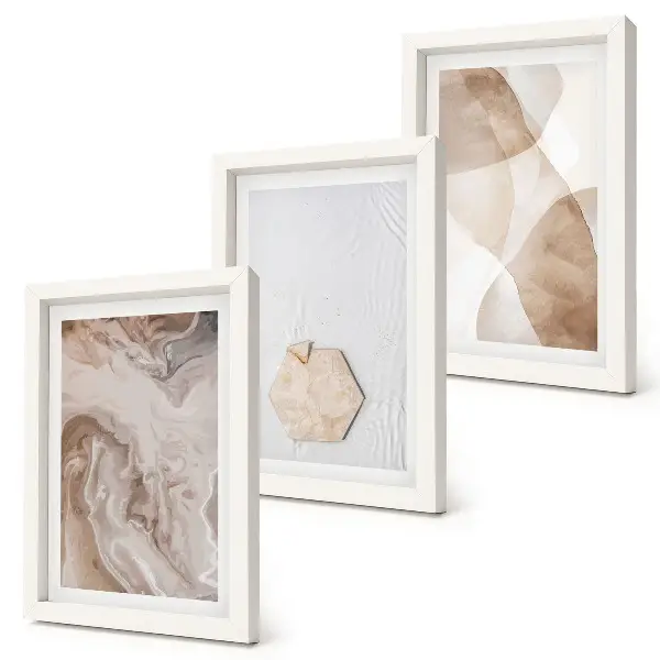 Conjunto de quadros decorativos com arte abstrata inspirada na natureza