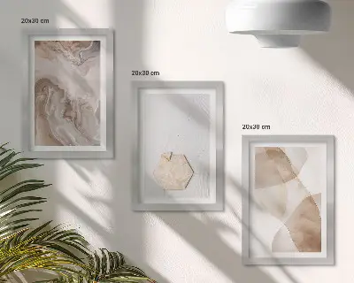 Conjunto de quadros decorativos com arte abstrata inspirada na natureza