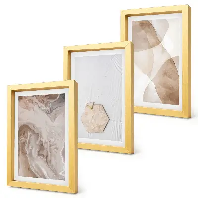 Conjunto de quadros decorativos com arte abstrata inspirada na natureza