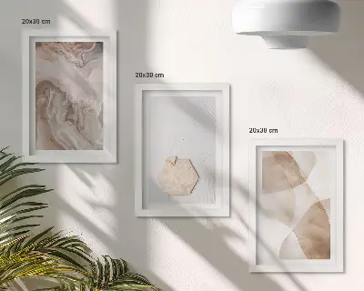 Conjunto de quadros decorativos com arte abstrata inspirada na natureza