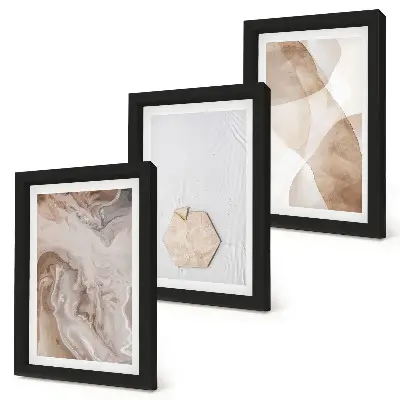 Conjunto de quadros decorativos com arte abstrata inspirada na natureza