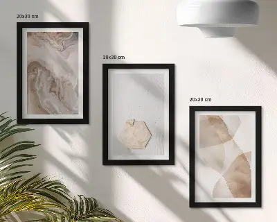 Conjunto de quadros decorativos com arte abstrata inspirada na natureza