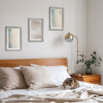 Conjunto de 3 quadros decorativos Cartões delicados com tintas aquarela