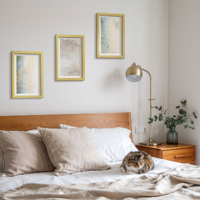 Conjunto de 3 quadros decorativos Cartões delicados com tintas aquarela