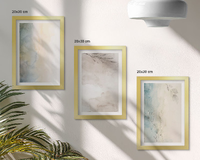 Conjunto de 3 quadros decorativos Cartões delicados com tintas aquarela