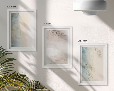 Conjunto de 3 quadros decorativos Cartões delicados com tintas aquarela