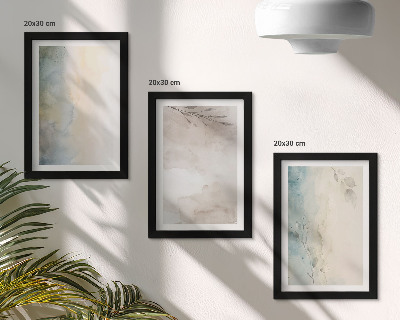 Conjunto de 3 quadros decorativos Cartões delicados com tintas aquarela