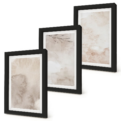 Conjunto de molduras com imagens Textura de tinta aquarela derramada em estilo boho