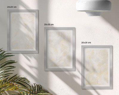 Tríptico com moldura Design com pinceladas de tinta texturizada e brilhante