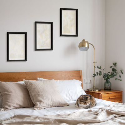 Tríptico com moldura Design com pinceladas de tinta texturizada e brilhante