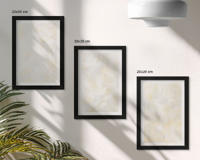 Tríptico com moldura Design com pinceladas de tinta texturizada e brilhante