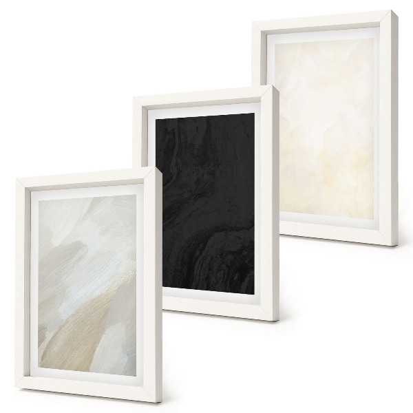Conjunto de 3 quadros decorativos Estruturas em diferentes tons de minimalismo