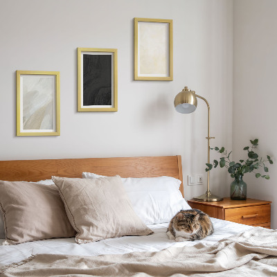 Conjunto de 3 quadros decorativos Estruturas em diferentes tons de minimalismo