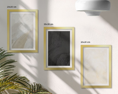 Conjunto de 3 quadros decorativos Estruturas em diferentes tons de minimalismo
