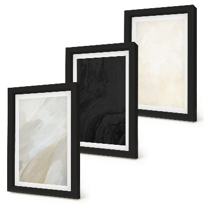 Conjunto de 3 quadros decorativos Estruturas em diferentes tons de minimalismo