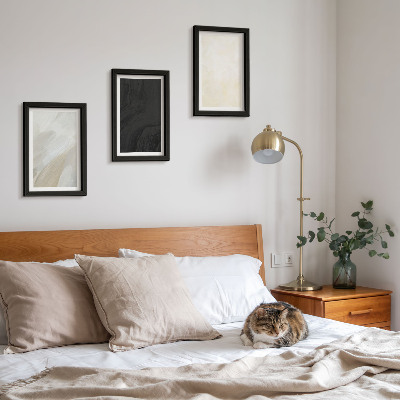 Conjunto de 3 quadros decorativos Estruturas em diferentes tons de minimalismo