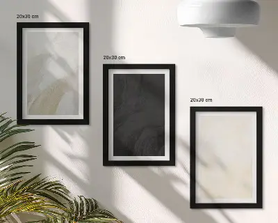 Conjunto de 3 quadros decorativos com estruturas em diferentes tons de minimalismo