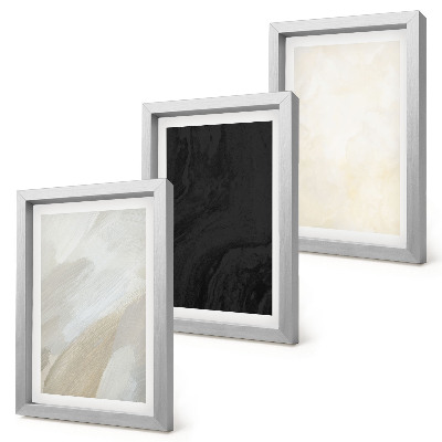Conjunto de 3 quadros decorativos Estruturas em diferentes tons de minimalismo