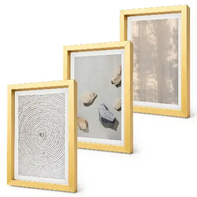 Conjunto de 3 quadros decorativos com texturas boho e estruturas naturais