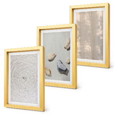 Conjunto de 3 quadros decorativos Texturas boho e estruturas naturais