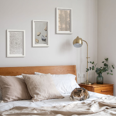 Conjunto de 3 quadros decorativos Texturas boho e estruturas naturais