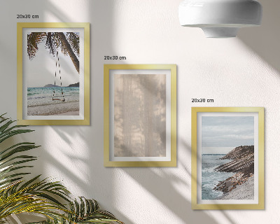 Conjunto de 3 quadros decorativos Areia de verão e vistas para o mar, paisagens de verão