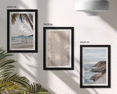 Conjunto de 3 quadros decorativos Areia de verão e vistas para o mar, paisagens de verão