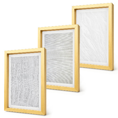 Conjunto de 3 quadros decorativos Padrões de estruturas de cordas brilhantes na areia