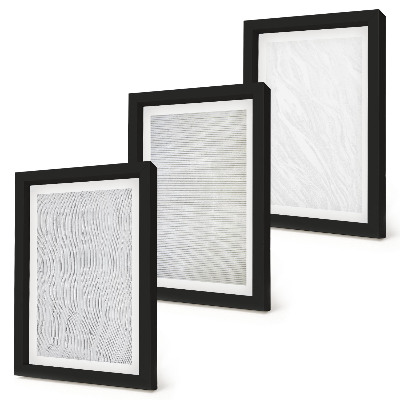 Conjunto de 3 quadros decorativos Padrões de estruturas de cordas brilhantes na areia