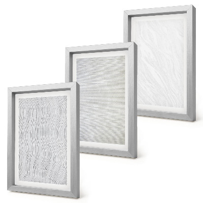 Conjunto de 3 quadros decorativos Padrões de estruturas de cordas brilhantes na areia